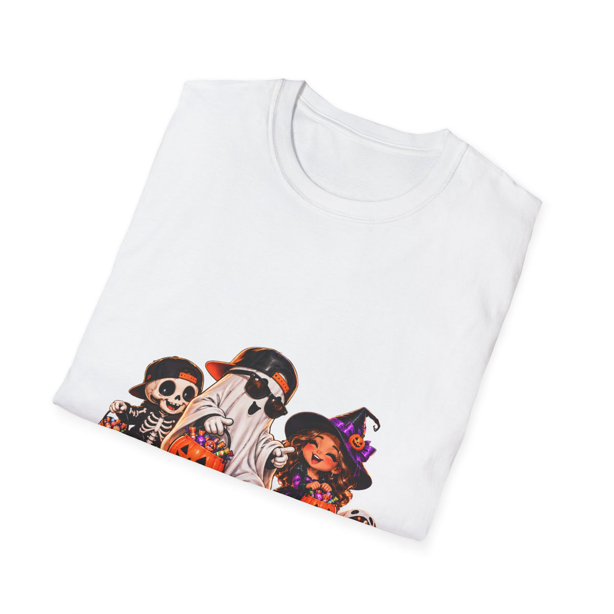 Halloween Kids Costume Crew T-Shirt for Dads — Trick-or-Treat Ghost, Witch & Puppy Design
