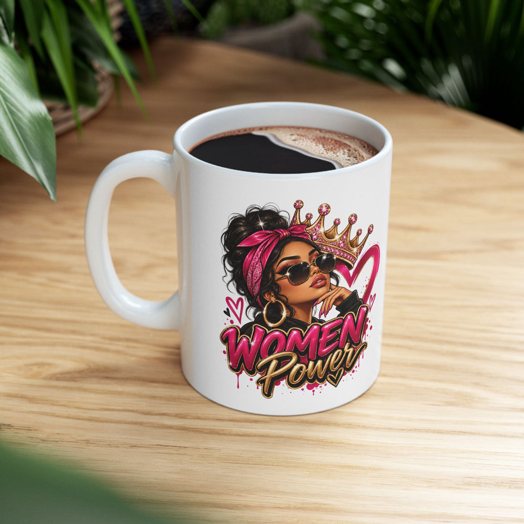 Women Power Awareness Ceramic Mug — Faith, Fight, Believe, Survive Design (11oz)