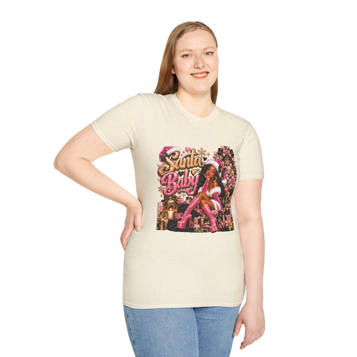 Santa Baby Retro Christmas Graphic T-Shirt