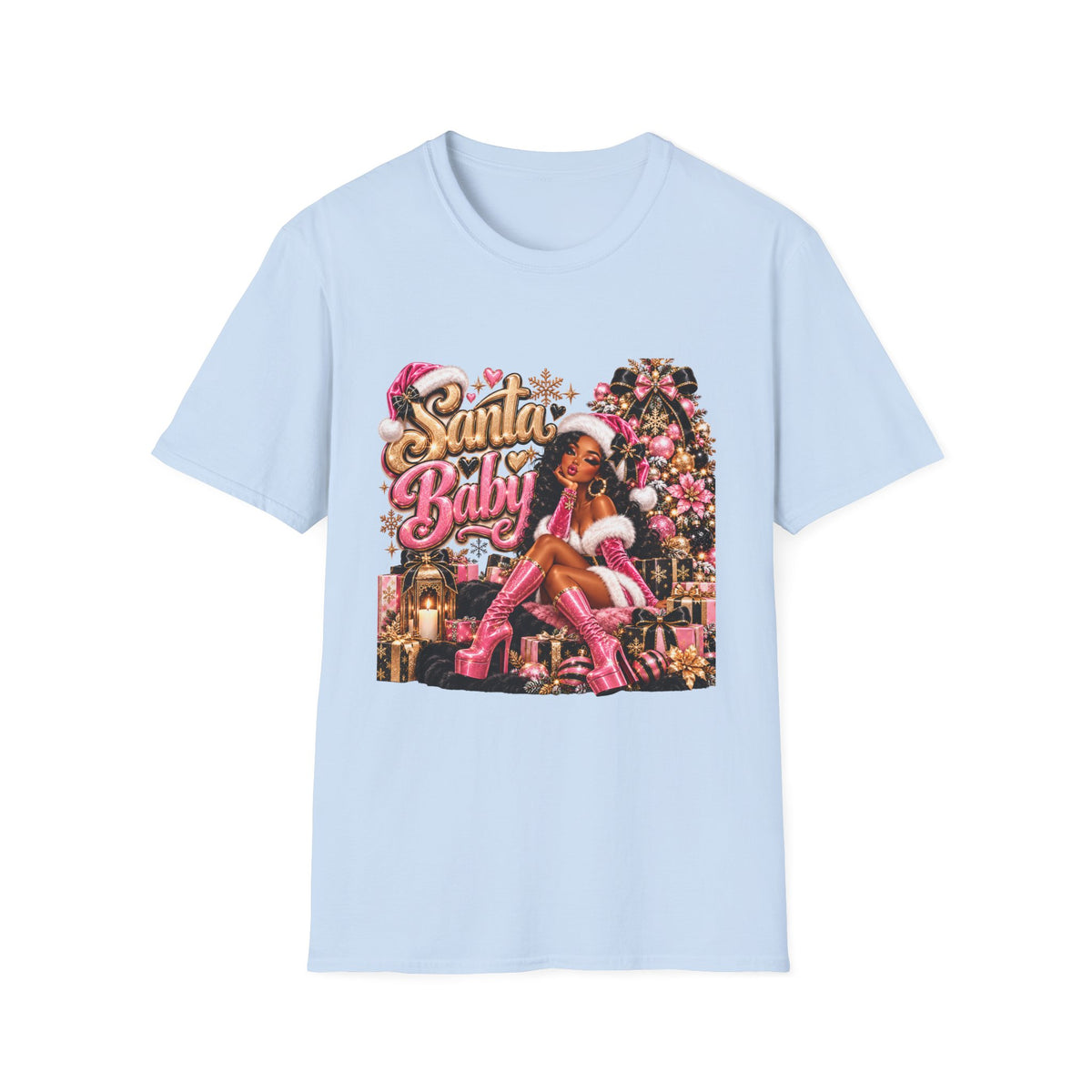 Santa Baby Retro Christmas Graphic T-Shirt