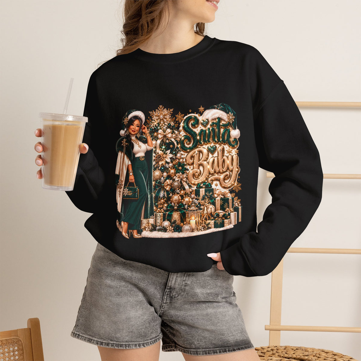 Santa Baby Christmas Crewneck Sweatshirt