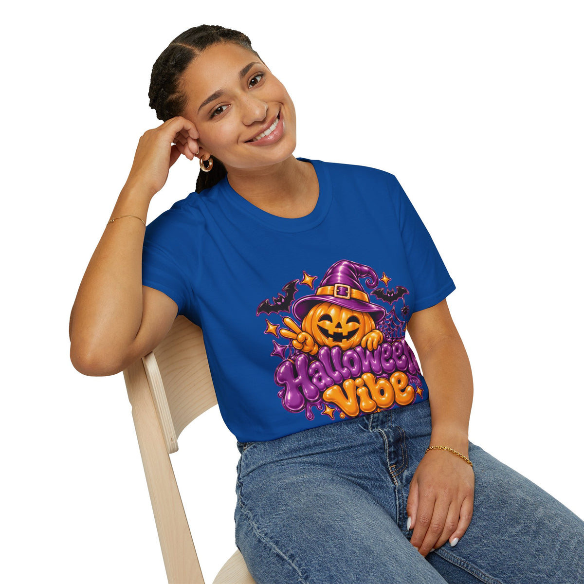 "Halloween Vibe" Pumpkin Witch Hat T-Shirt