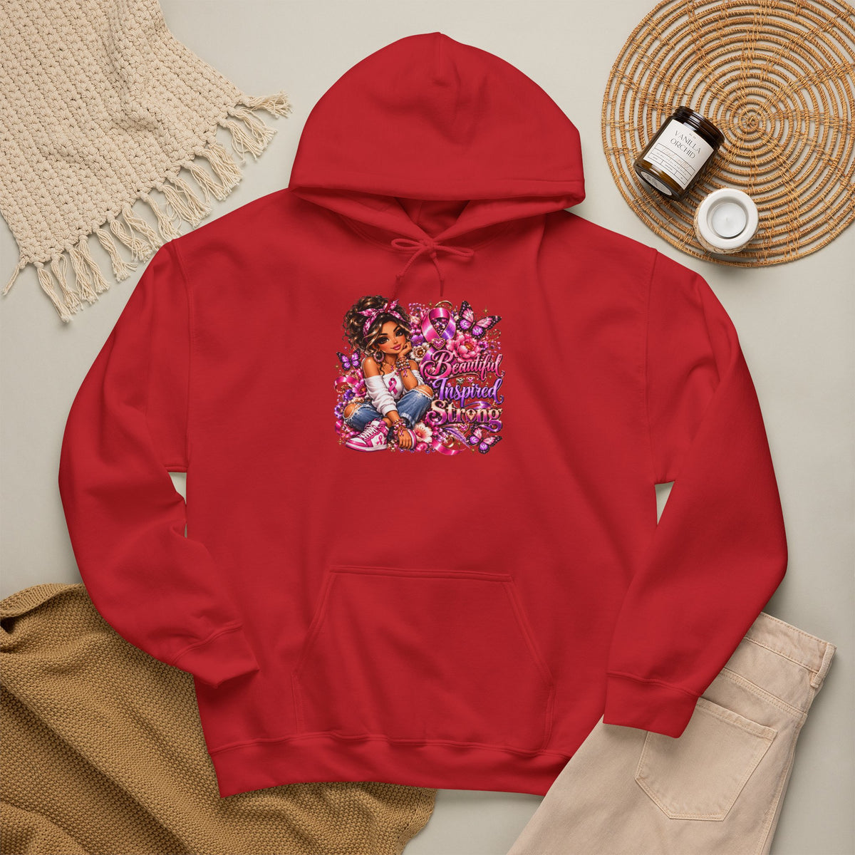 "Beautiful, Inspired and Strong" Vintage Hoodie