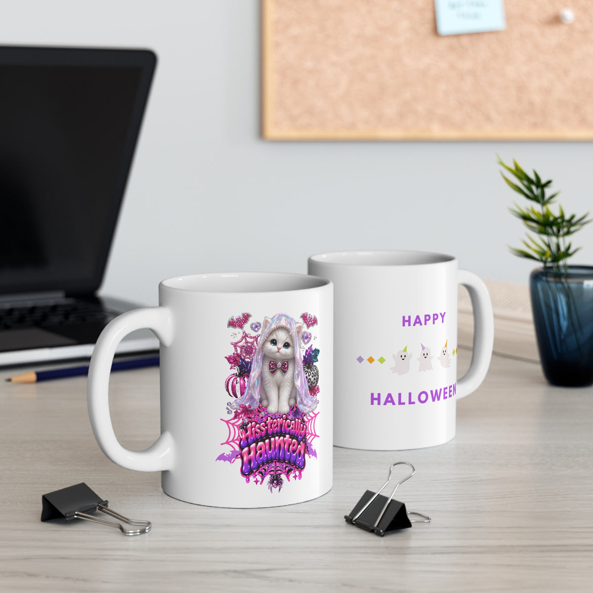 Hiss-terically Haunted Kitty Mug 11oz