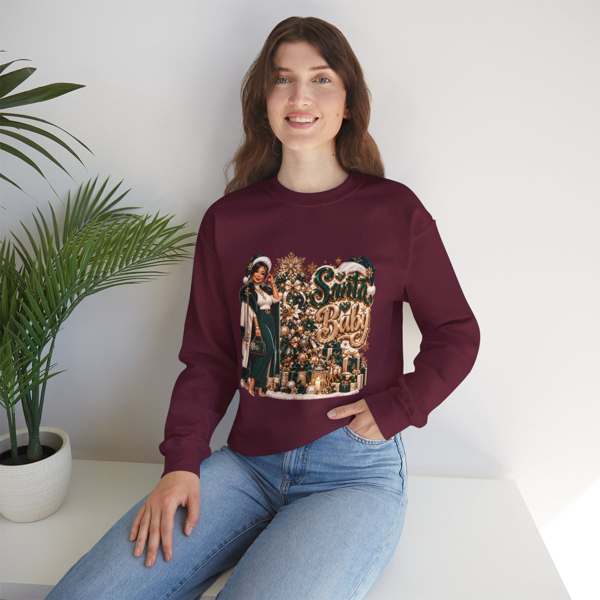 Santa Baby Christmas Crewneck Sweatshirt