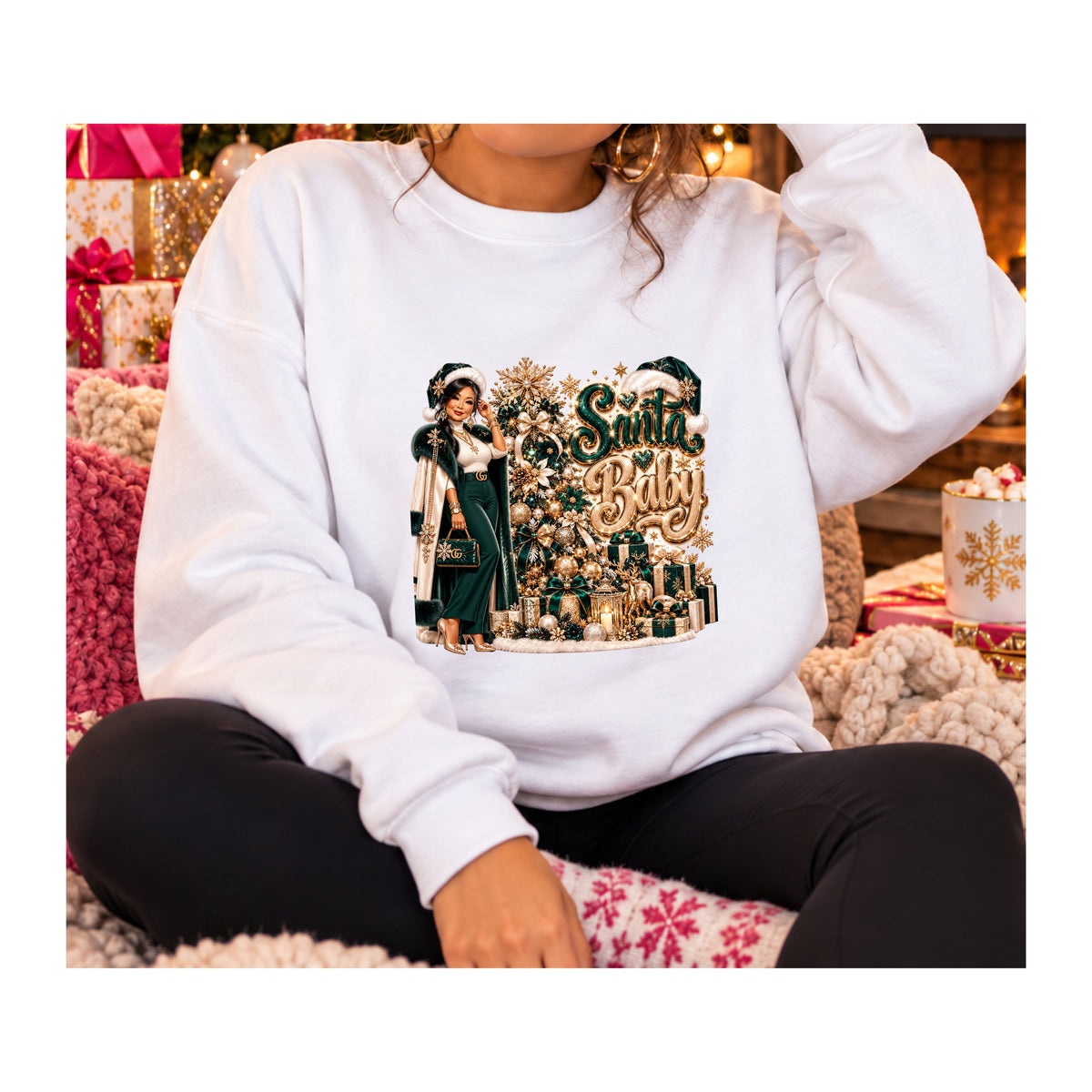 Santa Baby Christmas Crewneck Sweatshirt