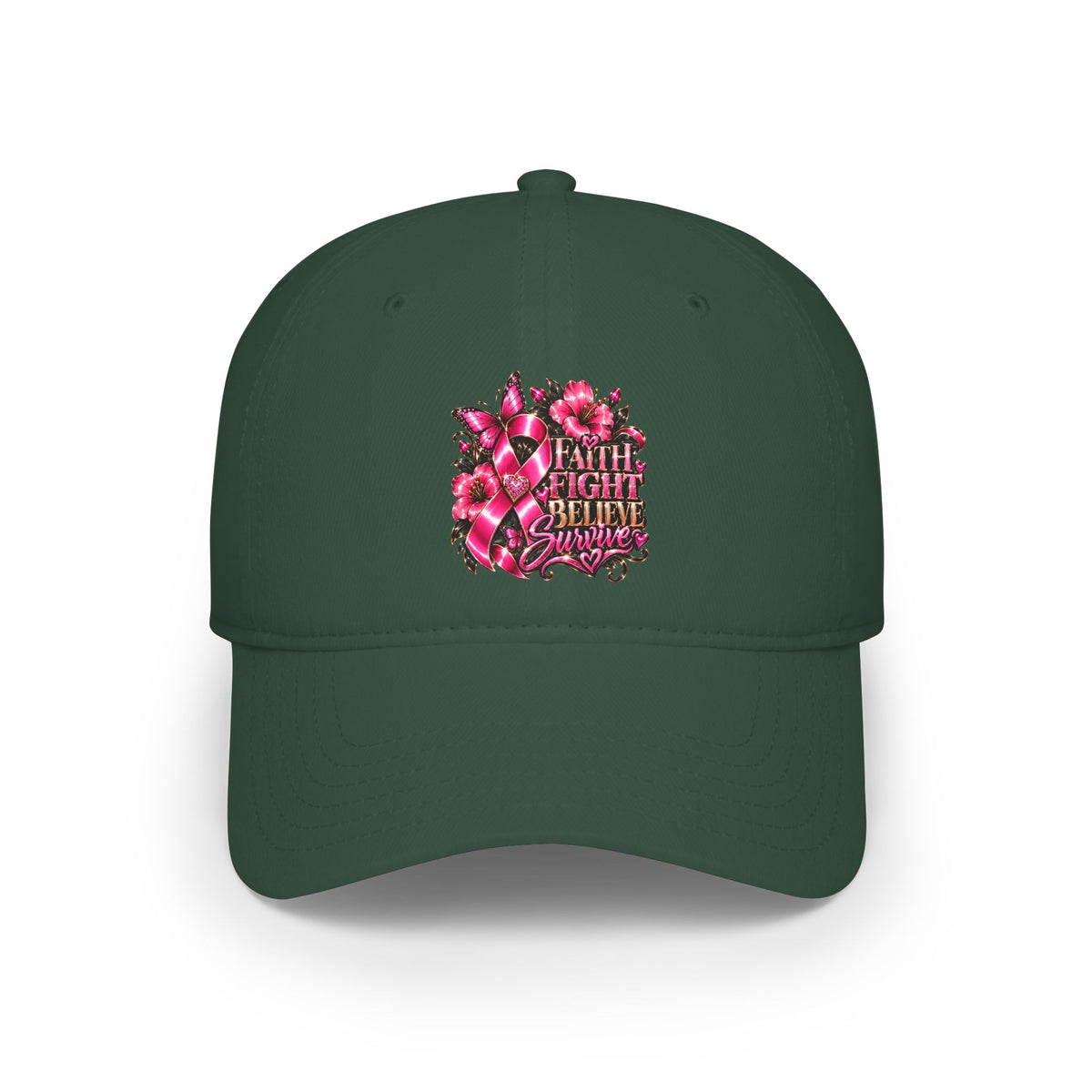 Breast Cancer Awareness — Faith Fight Believe Survive Design Baseball Cap