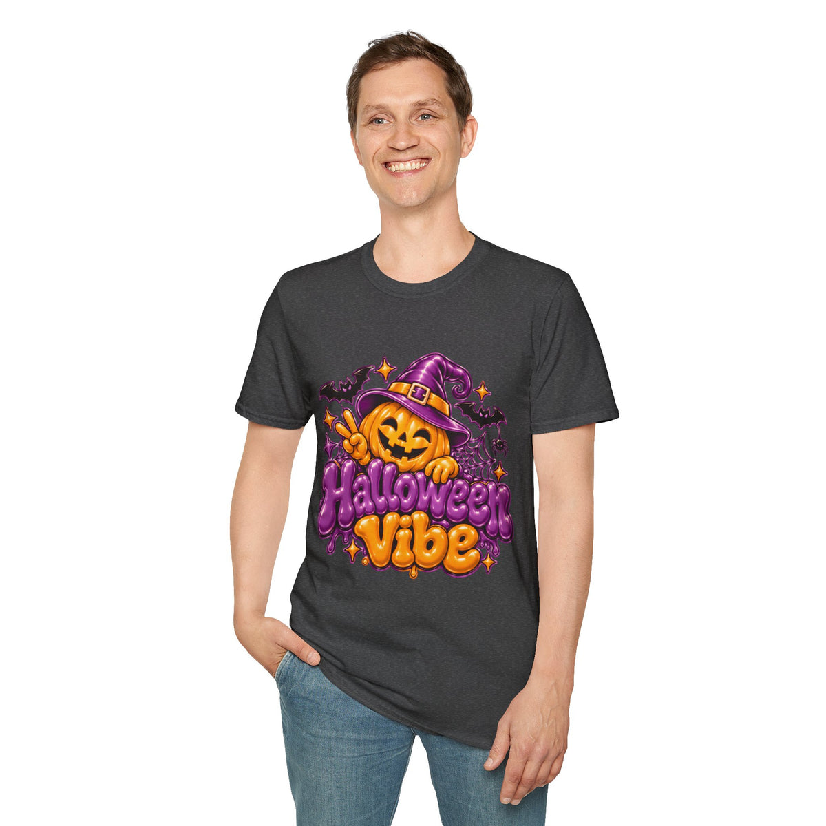 "Halloween Vibe" Pumpkin Witch Hat T-Shirt