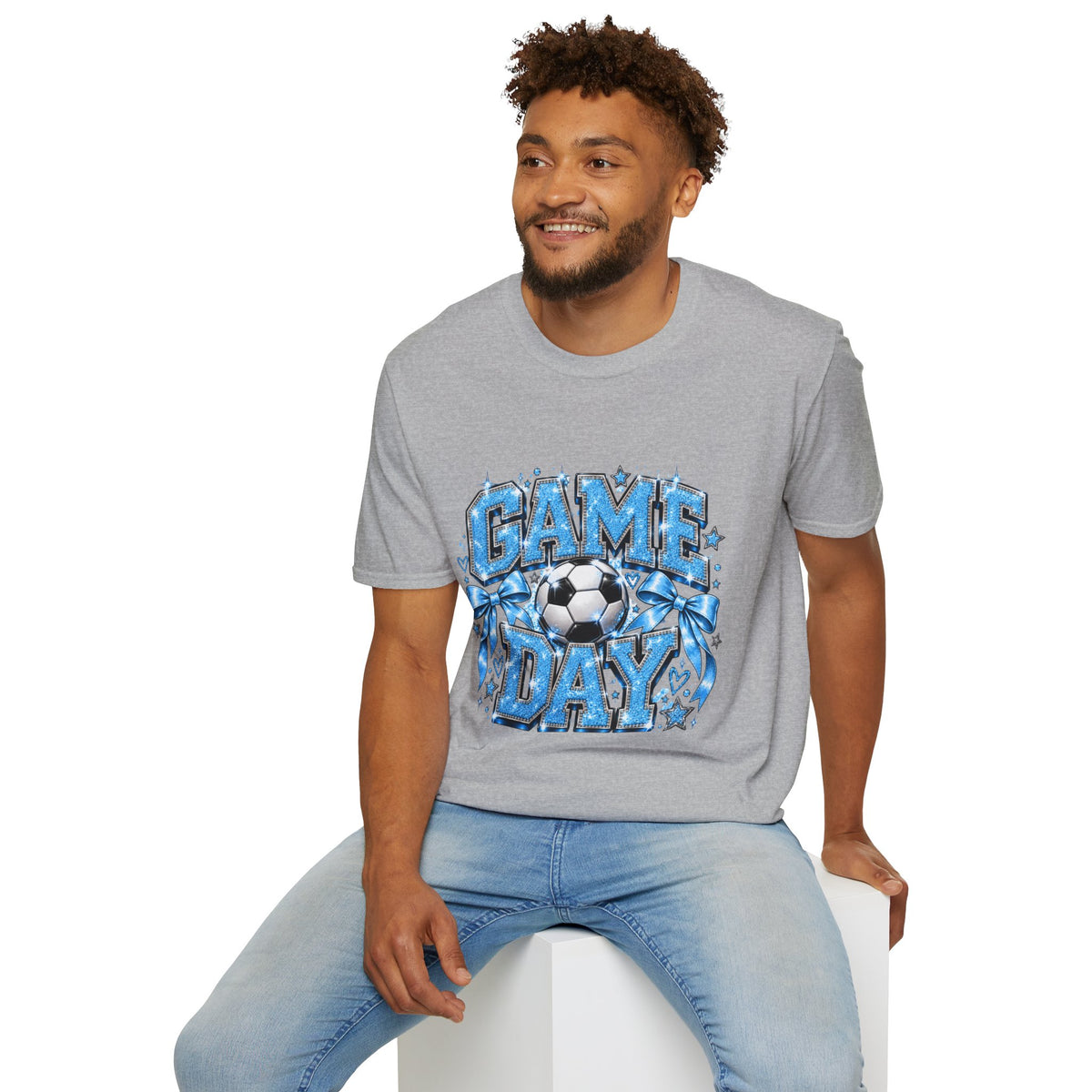 Blue Graphic Game Day Soccer T-Shirt