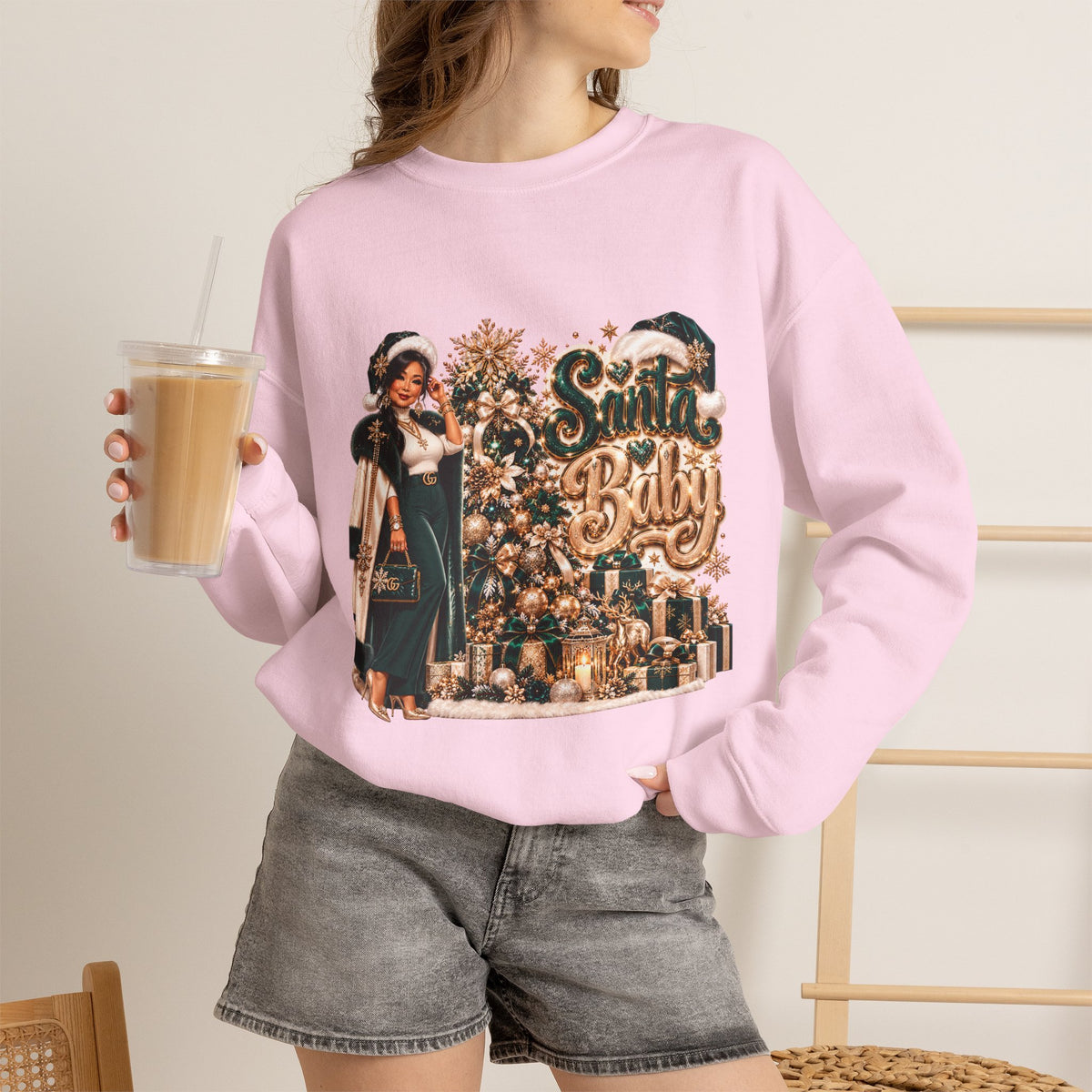 Santa Baby Christmas Crewneck Sweatshirt