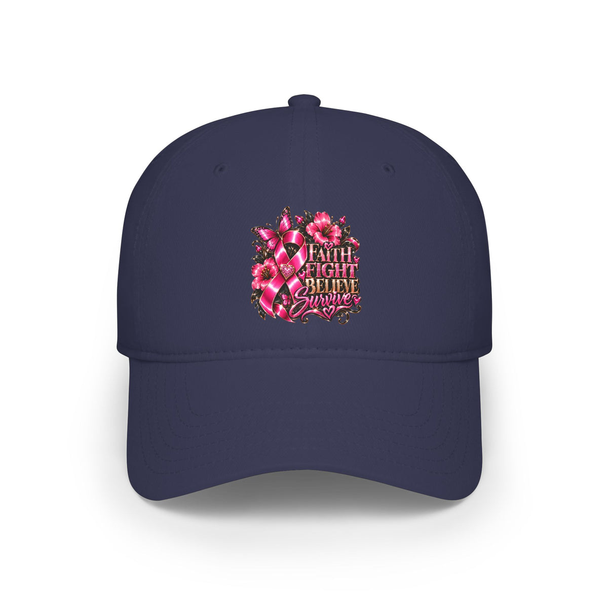 Breast Cancer Awareness — Faith Fight Believe Survive Design Baseball Cap
