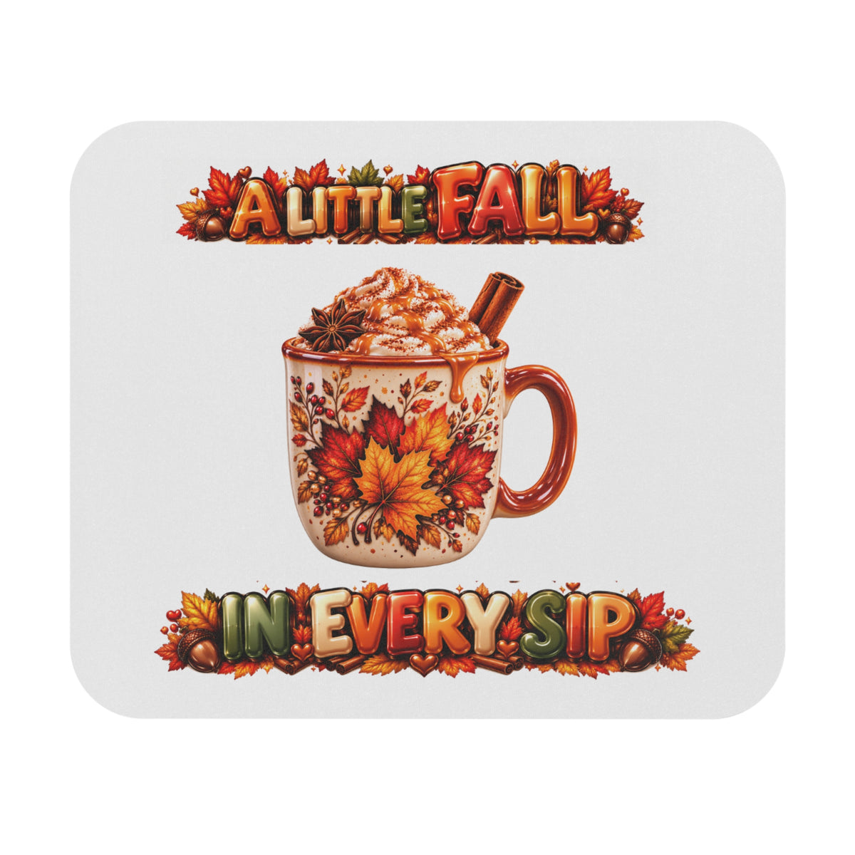 Fall Mug Mouse Pad "A Little Fall in Every Sip"