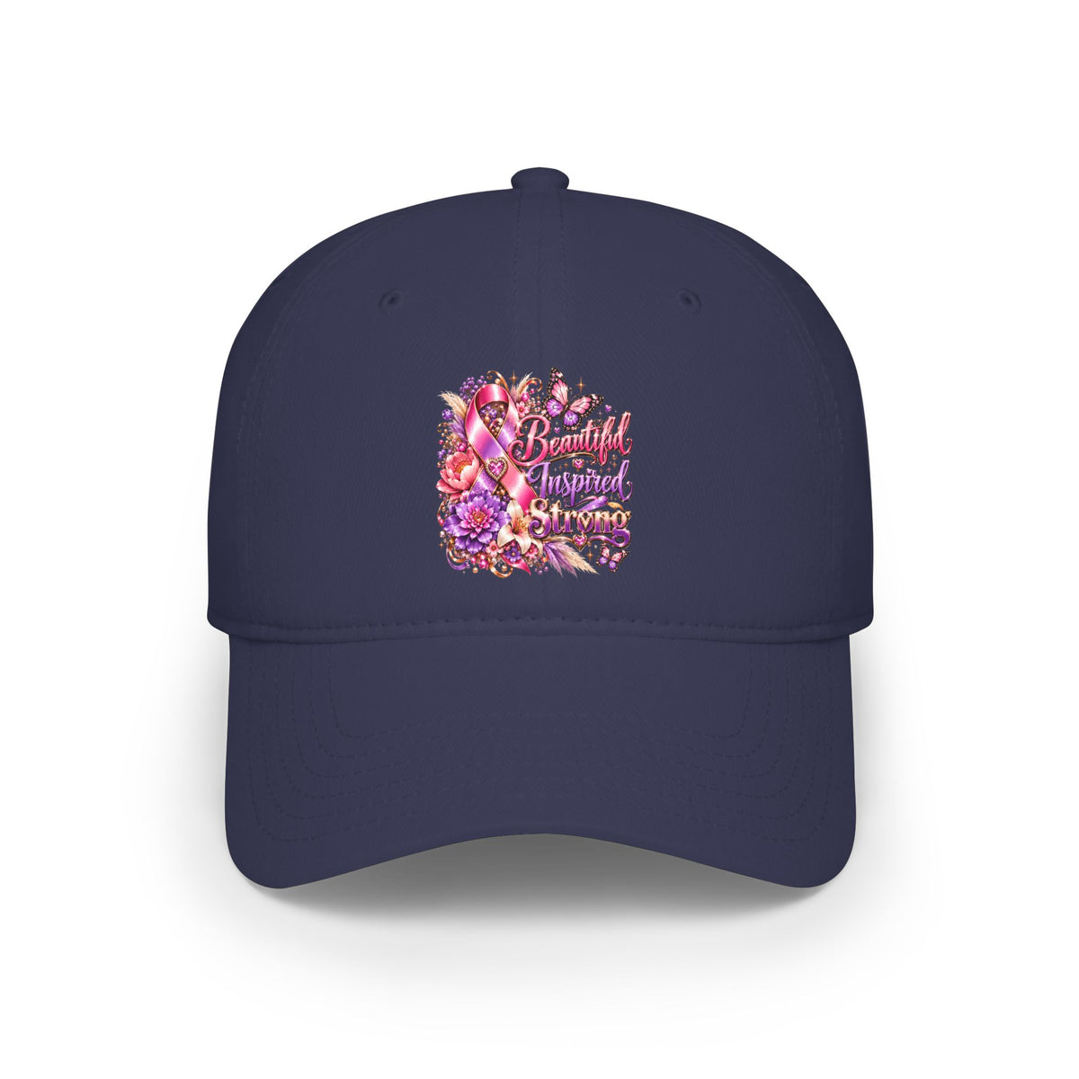 Floral "Beautiful, Inspired, Strong" Baseball Cap